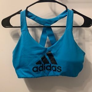 Blue Adidas sports bra